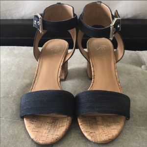 Franco Sarto Denim Blue Sandal Heel 7.5